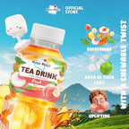 Mogu Mogu Peach Iced Tea with Nata de Coco (Coconut Jelly) – Chewy Bubble Tea Alternative, Refreshing Drink, 6 Pack Bottles, 15.3 fl oz Each