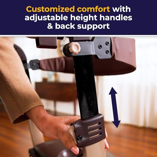 Drive Medical Nitro DLX Foldable Rollator Walker for Seniors & Adults - Hand Activated Brakes - Padded Seat - Storage Bag - 10 Inch Front Wheels - Folding Mobility Aid - Champagne