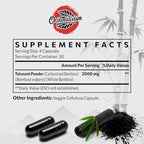 Orinthalixium Takesumi Activated Charcoal 2000mg – Activated Charcoal from Bamboo for Max Absorption, Detox & Gut, 120 Vegan Capsules