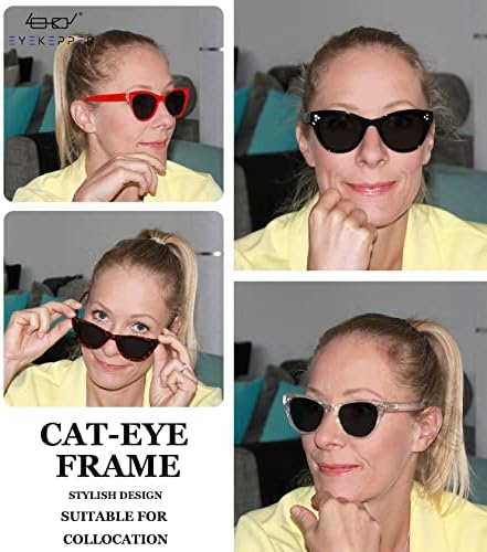 Eyekepper Bifocal Sunglasses for Women Reading under the Sun Stylish Bifocal Readers Tinted Lens Oversize Cat-eye Style