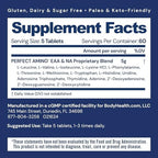 BodyHealth PerfectAmino (300 Tablets) Essential Amino Acid Supplement with BCAA and EAA, Muscle Recovery, Boost Energy & Stamina, 99% Utilization, Vegan Branched Chain Protein Pre/Post Workout