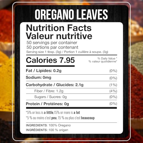Fresh Finest Oregano 3.89oz - Premium Dried Oregano Leaves - All-Natural, Non-GMO, Gluten-Free, Kosher - Perfect for Cooking, Seasoning, and Garnishing