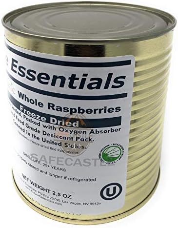 Future Essentials Freeze Dried Whole Raspberries, dehydrated raspberries, freeze dried raspberries organic, healthy snack, 15+ years under ideal storage conditions (a cool, dry place) Full Case