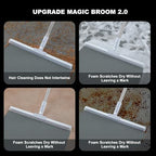 Rubber Squeegee Broom for Floor,62" Long Handle Window Squeegee, Silicone Pet Hair Remover,Magic Squeegee Broom for Indoor Cleaning,Cleans Glass, Hair, fine dust, Liquids, Suitable Smooth Floors, Rugs