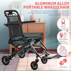 Foldable Wheelchair for Adults, Ultra Light Wheelchairs 13lbs Foldable with Bag & Safety Belt, 286lbs Capacity, Aluminum Alloy Frame, Portable Light Weight Wheelchair (Black)