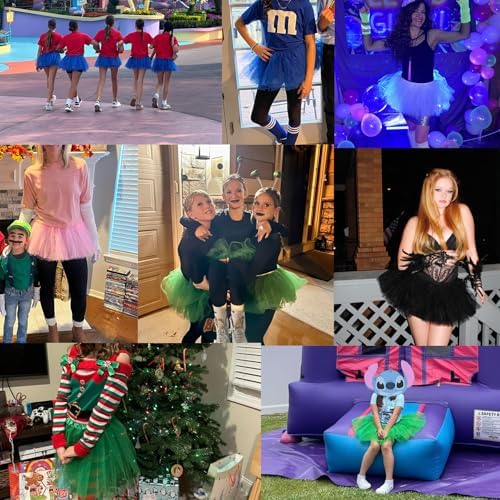 Zando Tutu for Women Adults Teens 5 Layers Halloween Costume Cosplay Running Tutu Party Elastic Fluffy Tulle Dance Skirt