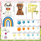 28 PCS Dog Cake Topper Cute Dogs Clay Figurines Ball Cake Toppers for Dog Theme Birthday Party Supplies Pet Baby Shower Decor