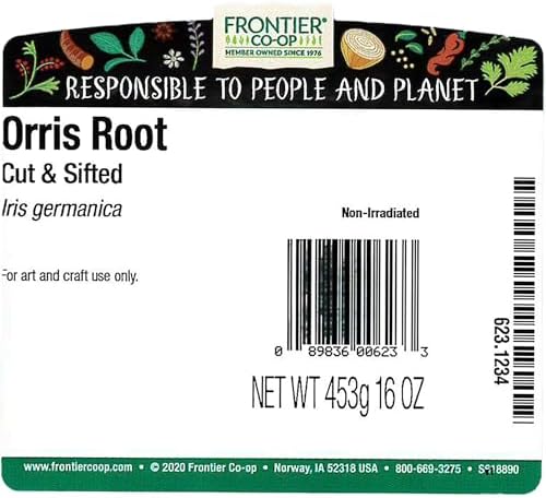 Frontier Co-op Orris Root, Cut and Sifted | 1 lb. Bulk Bag | Iris germanica L.