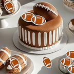 50 PCS Edible Rugby Cupcake Toppers Wafer Paper Rugby Ball Players Cake toppers Edible Football Party Decorations for Sports Football Theme Baby Shower Birthday Party Decorations Supplies