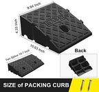 2Pack Curb Ramp Black Color, Portable Lightweight Heavy Duty Plastic Driveway Curb Ramps for Low Cars,Motorcycle Ramp,Curb Ramps (4.33 inch High)