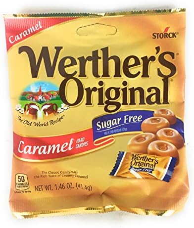 Werther's Original Hard Candies, Sugar Free Caramel, 1.46 Ounce ( 3 bags - packs)