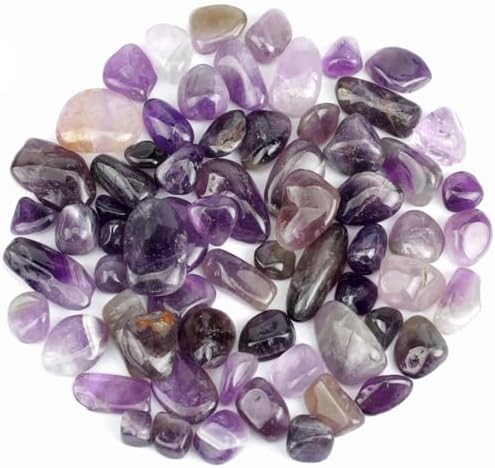ZenQ 1 lb Amethyst Tumbled Stone Chips Crushed Natural Crystal Quartz Pieces