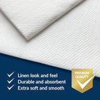 PAW - White Linen Feel Napkins with Built-in Flatware Pocket, Soft and Absorbent Paper Pre-Folded Napkins, Guest Towels, Wedding Party, Dinner, Birthday, Gatherings, 50 Count