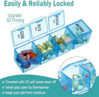 Hsei 6 Pack Weekly Pill Organizer Box 4 Times a Day 7 Day Waterproof Pill Case Big Medication Box Travel Daily Container for Vitamins Fish Oil Supplements