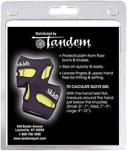 Tandem Sport Skids Palm Protectors - Volleyball Hand Protection for Floor Burns and Bruises - Used by Olympic Athletes - Fingers Free for Setting - Set of 2