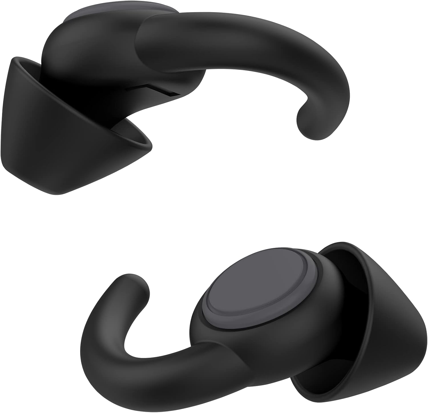Afflatus Ear Plugs for Sleeping Noise Cancelling, 2 Pairs (S+L) Comfortable Reusable Noise Reduction Ear Plugs, Earplugs for Sleep, Snoring (Pure Black)