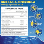 Triple Omega 3-6-9 Fish Oil 2000mg with Vitamin E - EPA & DHA Fatty Acids Supplement - Supports Heart, Brain, Eye, Skin & Immune Health - Includes Flaxseed & Borage, Non-GMO, 120 Softgels