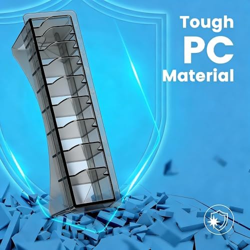 Clipper Guard Holder Organizer with 10 Slots, Black, Sturdy Polycarbonate Material