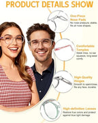 Suertree Women Reading Glasses Round PC Eyewear 5 Pack Blue Light Computer Fashion Readers for Men with Spring Hinge 2.5x