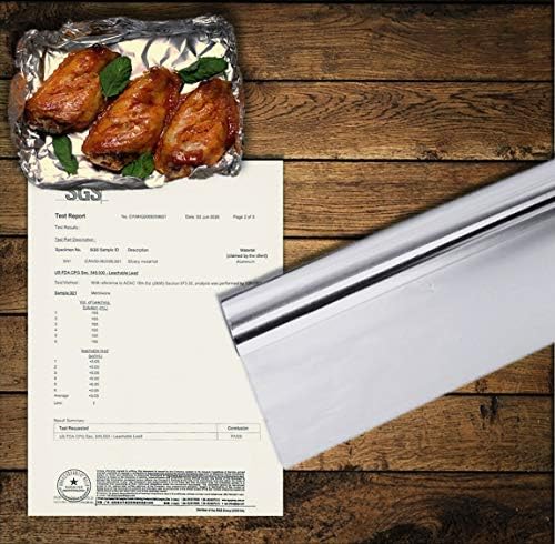 Heavy Duty Aluminum Foil, Food Grade Aluminum Foil Roll 12 Inches X 300 Feet - 300 Square Feet, 0.85mil Thickness