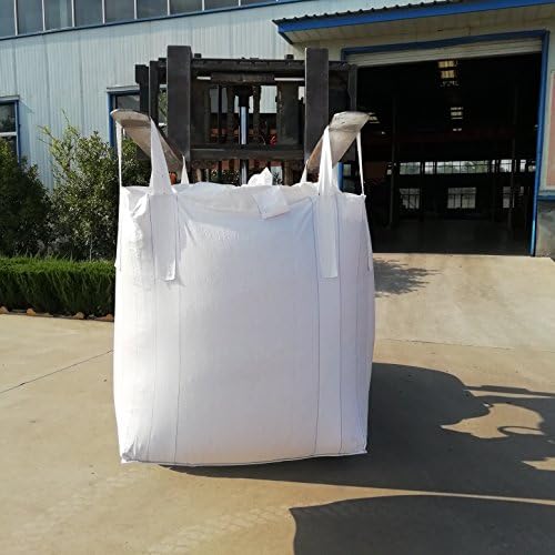 Secbolt FIBC Bulk One Ton Bag, 35" L x 35" W x 43" H, 2200lbs SWL, Duffle Top Flat Bottom, Woven Polypropylene Bags (1)
