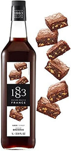 1883 Brownie Syrup for Drinks, Made in France, 1 Liter Glass Bottle