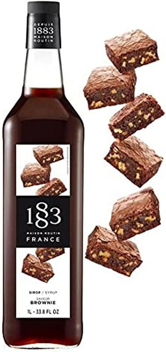 1883 Brownie Syrup for Drinks, Made in France, 1 Liter Glass Bottle