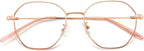 Ultralight Metal Reading Glasses for Women, Fashion Polygon Frame Readers, Blue Light Blocking Computer Glasses (Color : Gold, Size : 2.5x)
