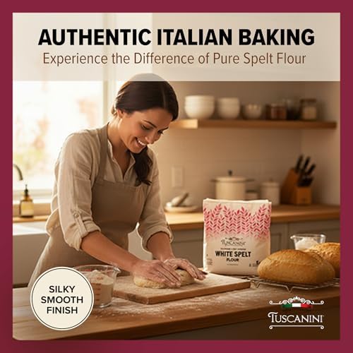 Tuscanini Italian White Spelt Flour, 5 lb | Insect Free | All Natural, Pure, Presifted | Nutty & Sweet Flavor | Kosher Certified