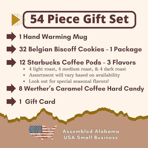 Coffee Mug Gift Set for Women Men Basket Box Care Package with Sampler CoffeePods, Cookies, and Candy Thinking of You Get Well Soon Happy Birthday Ideas For Mother’s Father’s Family Best Friend and Boss