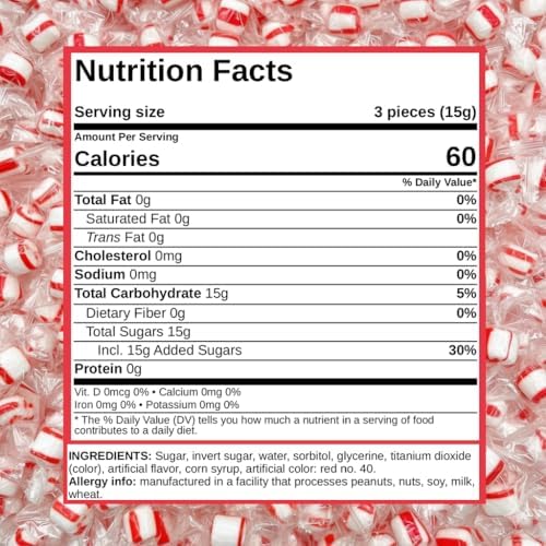 Soft Peppermint Puffs, 450 Mints, For Offices And Guests, Creamy Melt-In-Your-Mouth Candy, Individually Wrapped For Freshness, 5 Pound Bag For Candy Dishes, Parties And Coffee Stations