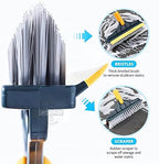 2 in 1 Cleaning Scrub Brush with Long Handle Heavy Duty - 2023 New Shower Powerful Brush and Scraper 2-in-1 Cleaning Tool with Soft Scraper Squeegee, V-Shaped Bristles Scrubber Deck Brush (Green)