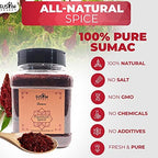 Fusion Select 100% Pure Sumac Spice, 100% Natural Sumac Powder | No Salt | Non-GMO | Middle Eastern Spices | Sumac Seasoning | Double Lids Jar (7 Ounce)