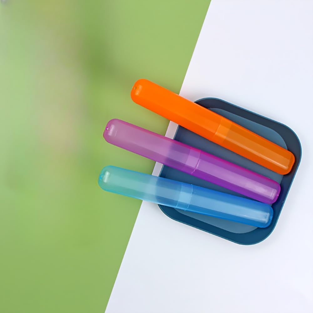 Portable Toothbrush Case Set 3 Pack Travel Toothbrush Storage Holder Breathable Lightweight Compact For Household Camping