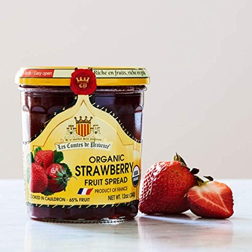 Strawberry Jam Spread USDA Organic Preserve – 12 oz / 340 g – Made in France Traditional Jam Non GMO Gluten Free