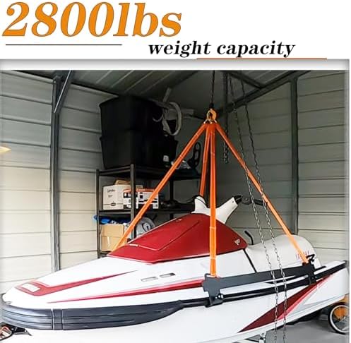 Watercraft Lift Sling 2800lbs Capacity, 43'' Never Break Jet Ski Lift Sling,Steel Bracket with Anti Slip Strip,Thickened Polyester Lifting Suitable,for Personal Watercraft,PWC,Jet Ski