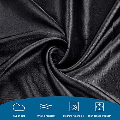 Massage Table Cover, Silky Massage Table Sheets(36" W x 77" L x 7" D), Reusable Spa Bed Sheets Salon Table Protective Cover, Satin & Wrinkle-Resistant, Machine Washable, Black