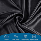 Massage Table Cover, Silky Massage Table Sheets(36" W x 77" L x 7" D), Reusable Spa Bed Sheets Salon Table Protective Cover, Satin & Wrinkle-Resistant, Machine Washable, Black