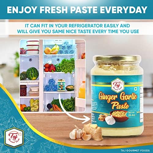 TAJ Ginger Garlic Paste 750g (1.65lbs) Cooking Paste | Gluten & Vegan Friendly