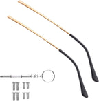 OPUGIT Metal Glasses Replacement Temple, Eyeglass Arms Legs Replacement, Glasses Repair Kit Universal Eyeglasses Replacement, DIY Temples for Glasses with Screws(1 Pair, Gold)