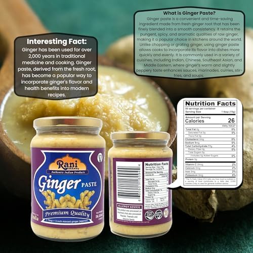 Rani Ginger Cooking Paste 26.5oz (750g) Glass Jar ~ Vegan | Gluten Free | NON-GMO | No Colors | Indian Origin