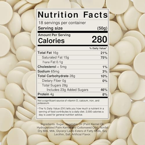 Merckens White Melting Chocolate - 2 Pounds of Premium Quality White Chocolate Flavored Melting Wafers to make Dubai Chocolate Bar, Cake Pops, Cocoa Bombs, & Homemade Desserts