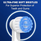Pro Sensitive Gum Care Replacement Brush Heads Compatible with Oral-B Electric Toothbrushes, 8 Pack High Density Extra Soft Bristles Toothbrush Heads Refill, White