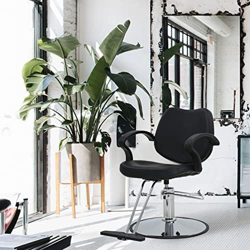 HCY Barber Chair,Salon Chair for Hair Stylist Swivel Styling Chair Heavy Duty Hydraulic Pump Adjustable for Beauty Hair Salon Spa Shampoo(Black) HY-BS-3W-BLACK