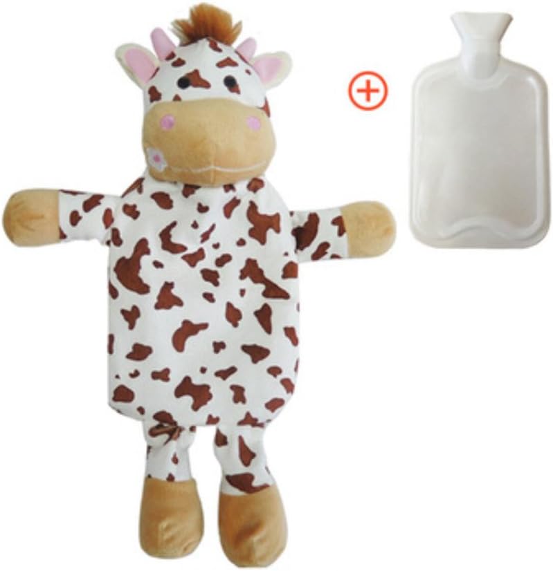 1L Hot Water Bottle with Cover Hot& Cold Relief-Cow
