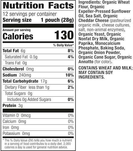 Annie's Organic Cheddar Bunnies Baked Snack Crackers, 12 oz., 12 Pouches