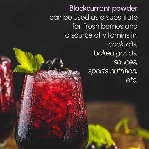 Blackcurrant Powder - Natural Powder for Baking, Flavoring, Smoothies and Sports Nutrition, 8 oz
