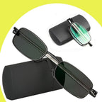 Foldable Portable Spring Hinged Reading Glasses, Square Photochromic Sunglasses, Driving Safety Eyeglasses +1.50 (Color : Black, Size : +2.00)