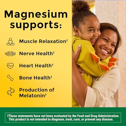 Nature Made Magnesium Citrate 250 mg per serving, Magnesium Supplements for Men and Women, Support for Muscle, Nerve, Bone and Heart, 120 Softgels, 60 Day Supply