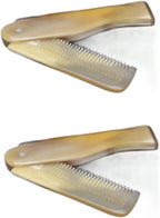 2Pcs Brown Yak Horn Comb Foldable Yak Horn Comb Pockets Clip Moustache Beard Styling Tool Portable Hairdressing Hair Hair Care Tools, Hair Brushes, Styling Tools and Appliances